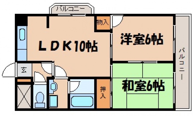 安芸郡府中町青崎東のマンションの間取り