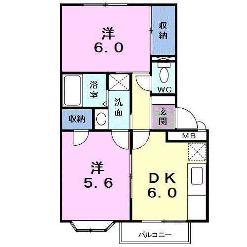 グリーンハイツ深田Ｂの間取り