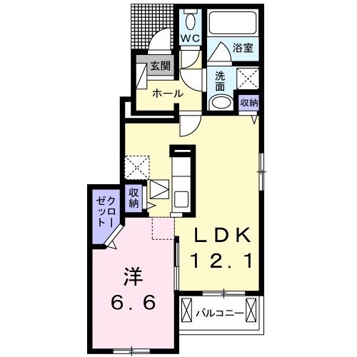 岩沼市桑原のアパートの間取り