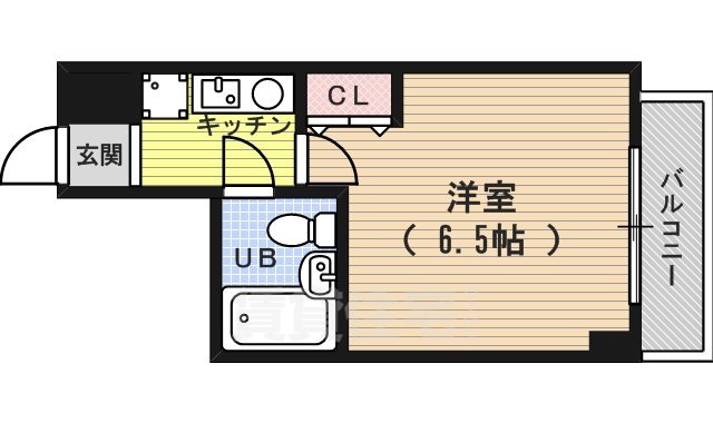 京都市下京区飴屋町のマンションの間取り