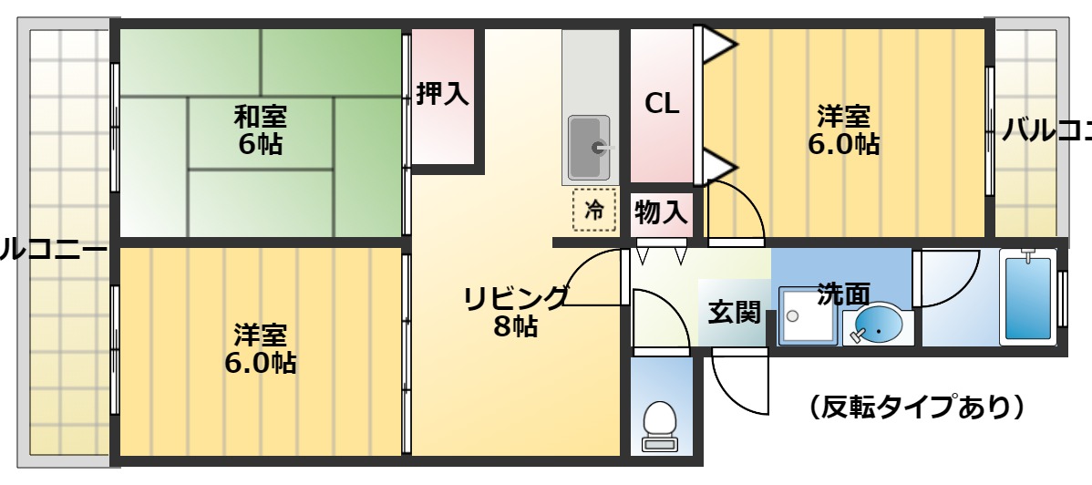 エクレール平川Ａ棟の間取り