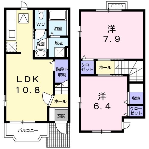 四日市市楠町小倉のアパートの間取り