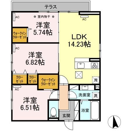 八王子市上野町のアパートの間取り