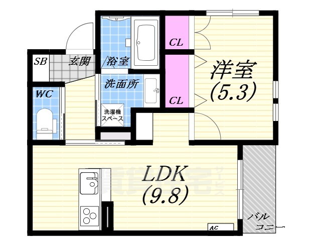 兵庫区芦原通3丁目ヘーベルメゾンの間取り