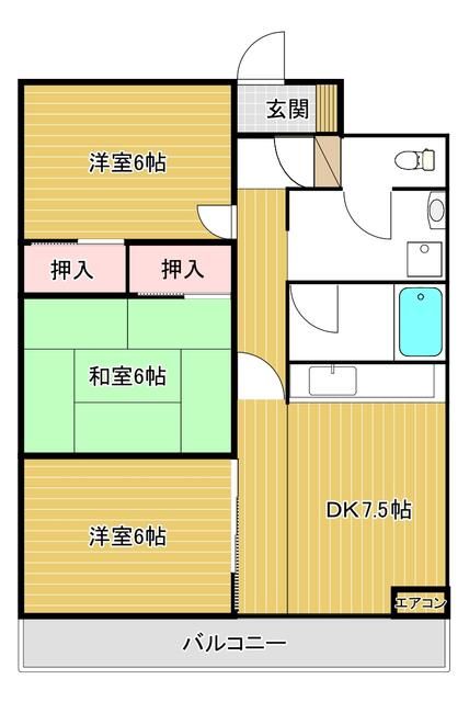 須賀川市塚田のマンションの間取り