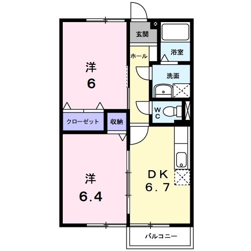 伊勢市黒瀬町のアパートの間取り