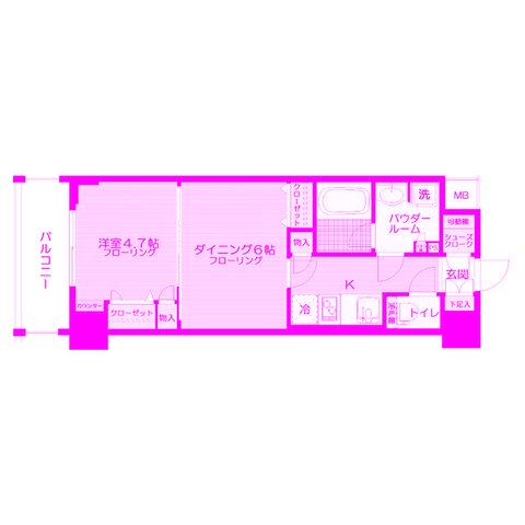 【横浜市中区長者町のマンションの間取り】