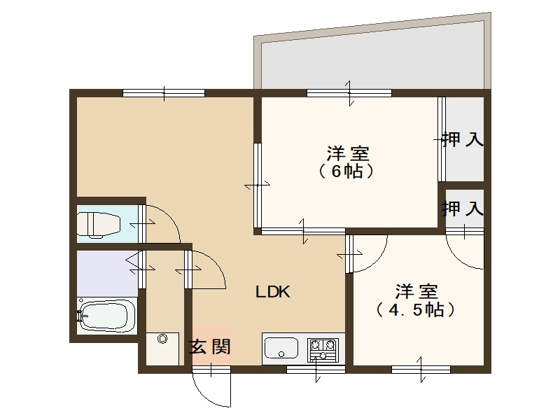 大阪市西成区南津守のマンションの間取り