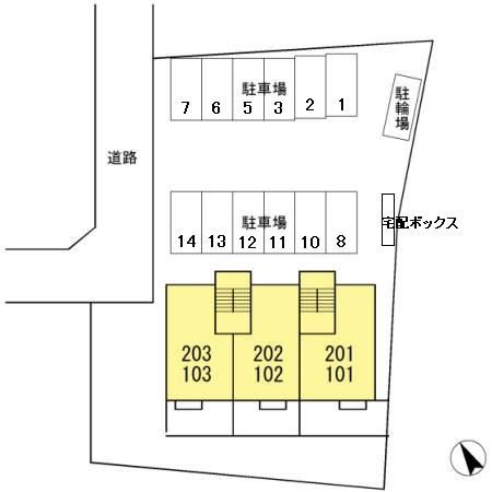 【豊橋市川崎町のアパートの駐車場】