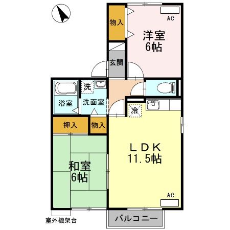 豊橋市川崎町のアパートの間取り