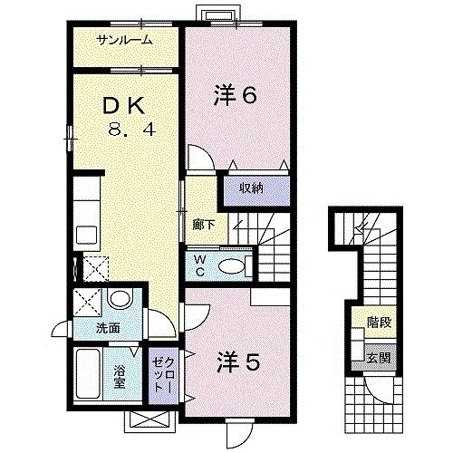 能美市福島町のアパートの間取り