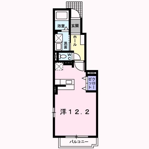 津山市院庄のアパートの間取り