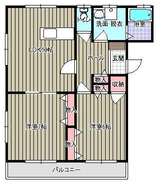 山形市富の中のマンションの間取り