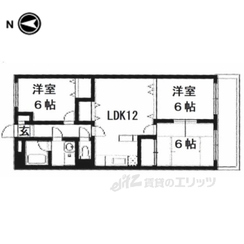 亀岡市大井町小金岐のマンションの間取り