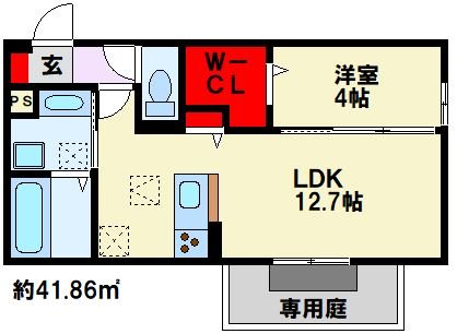 【北九州市八幡西区則松のアパートの間取り】