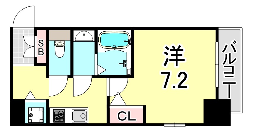 神戸市兵庫区鍛冶屋町のマンションの間取り