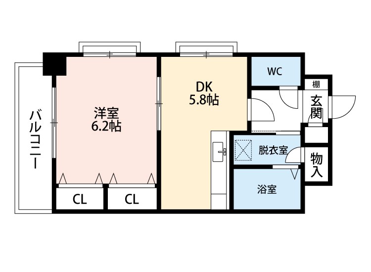 北九州市小倉北区江南町のマンションの間取り