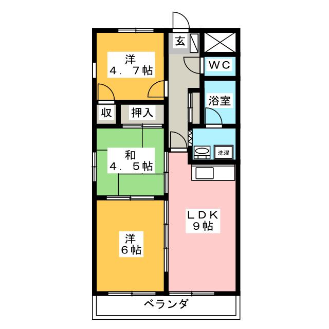 メルベーユ殿岡の間取り