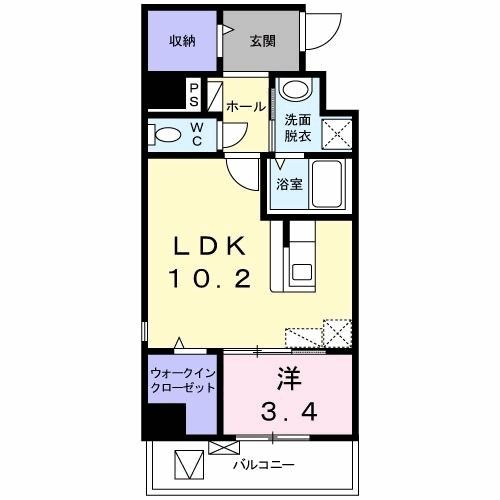 北九州市小倉北区大畠のマンションの間取り