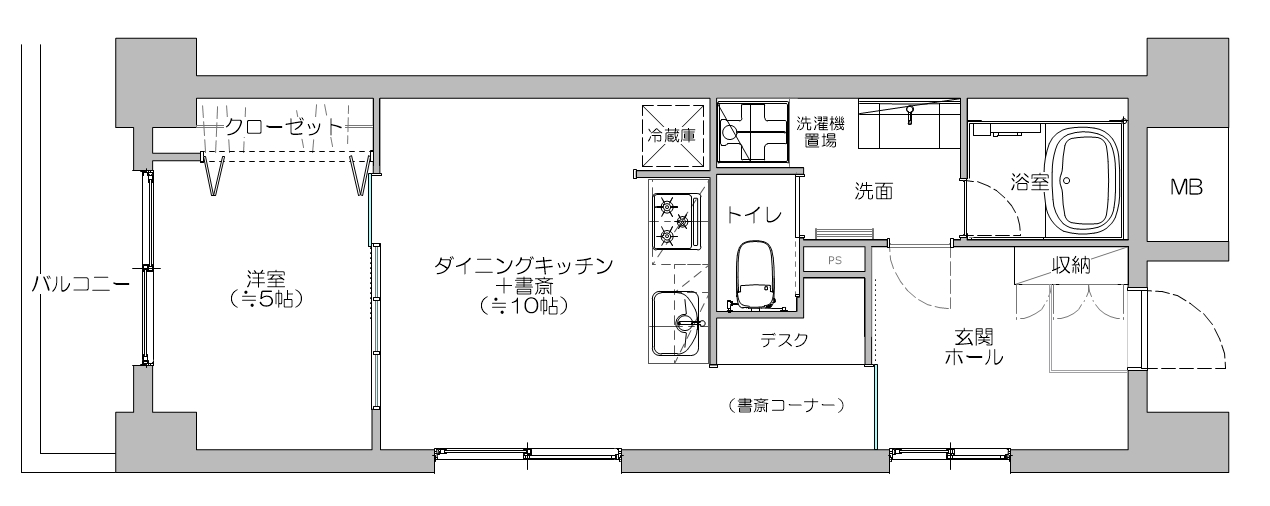 目黒区目黒のマンションの間取り