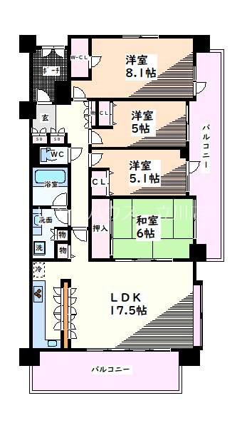 昭島市東町のマンションの間取り