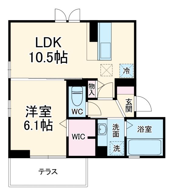 甲府市屋形のアパートの間取り