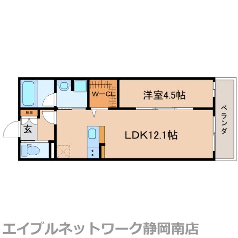 静岡市駿河区中原のマンションの間取り