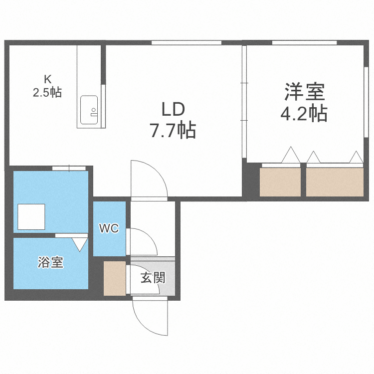 札幌市東区北四十一条東のマンションの間取り