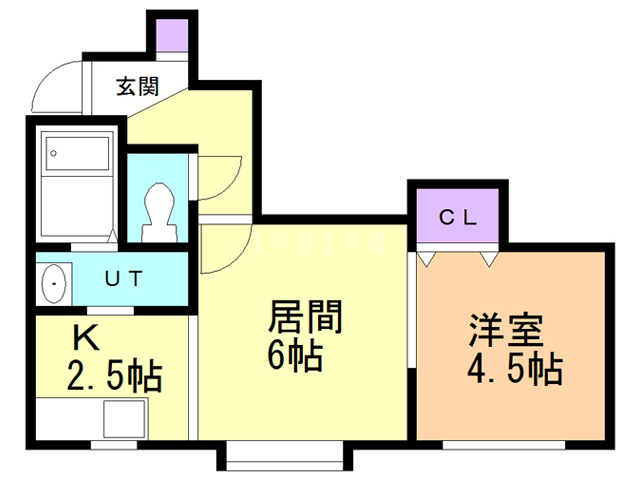 小樽市銭函のアパートの間取り