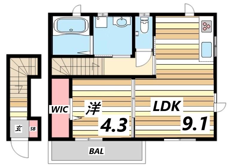 姫路市千代田町のアパートの間取り