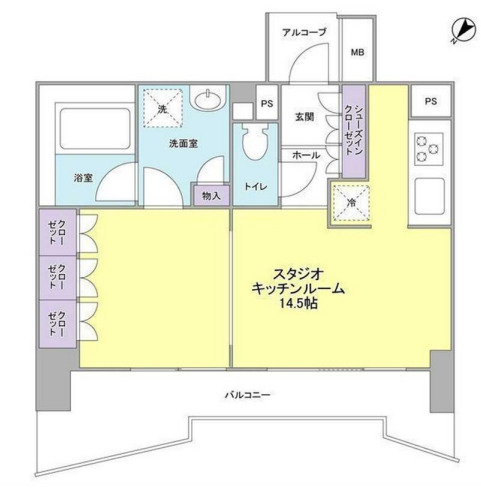 品川区西五反田のマンションの間取り