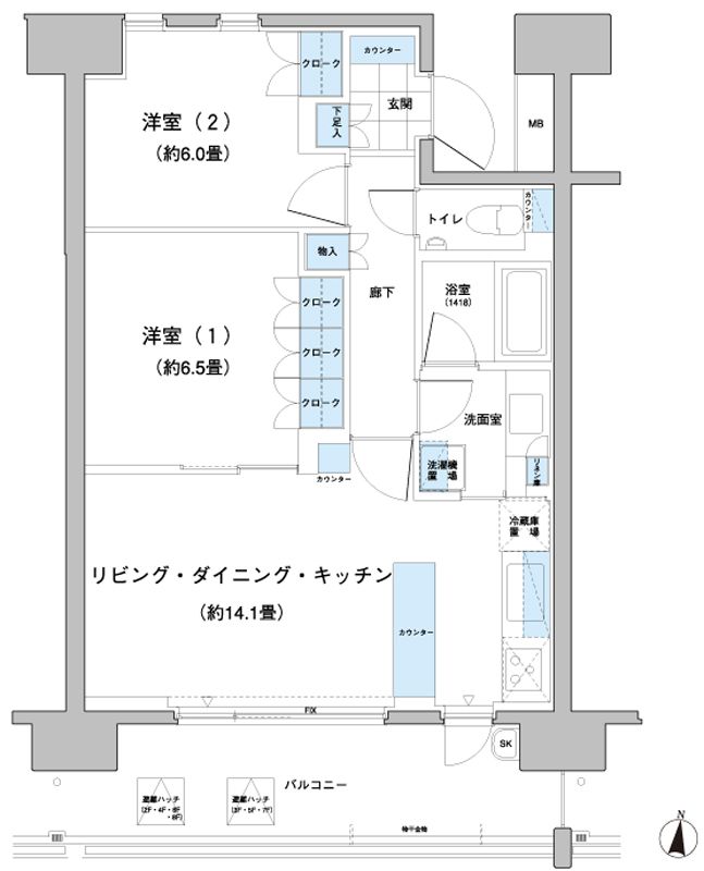 世田谷区砧のマンションの間取り