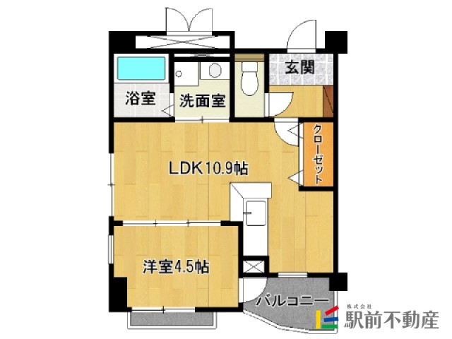 太宰府市大佐野のマンションの間取り