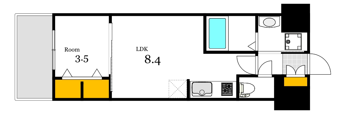 S-RESIDENCE空港通りawesomeの間取り