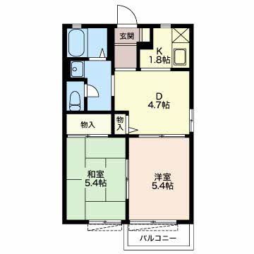 伊東市荻のアパートの間取り