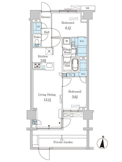 大田区東矢口のマンションの間取り