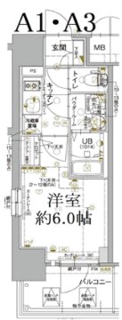 エスリード神戸兵庫駅ミッドポートの間取り