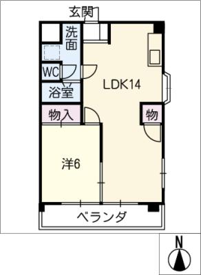 カームハイツＮＡＷＡの間取り