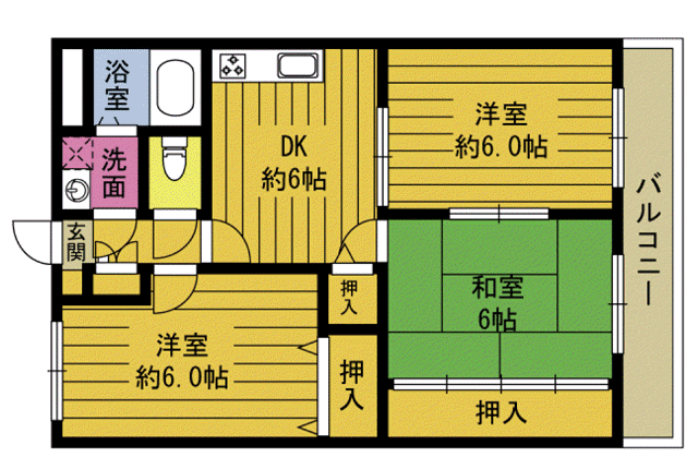 【ユーミーハサマの間取り】