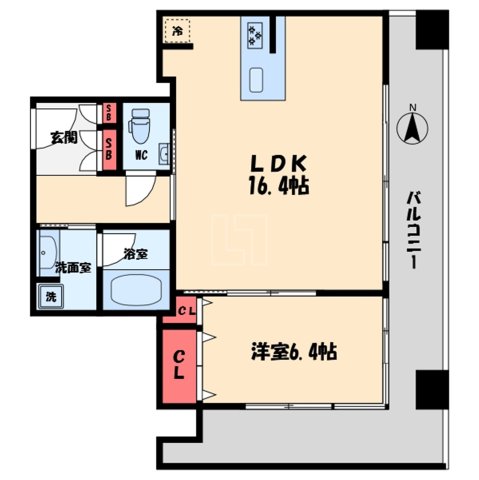 大阪市中央区平野町のマンションの間取り