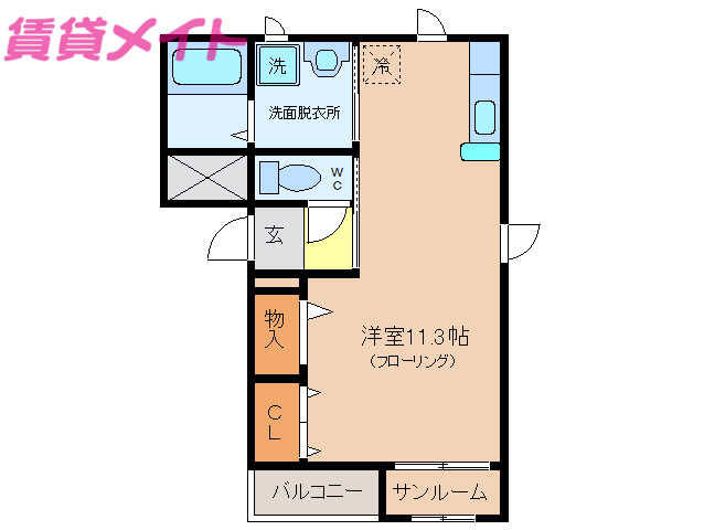 伊勢市船江のマンションの間取り