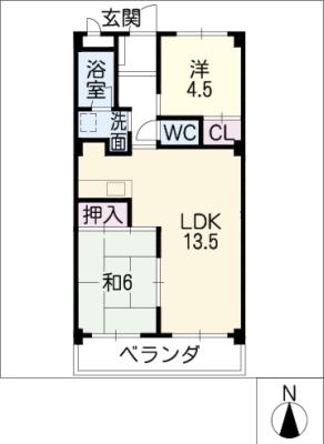 シャルマン中浦の間取り