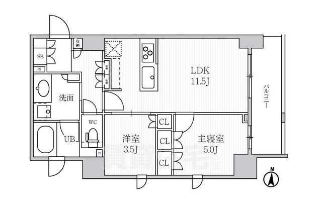 シーズンフラッツ菊川の間取り