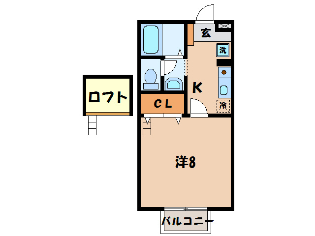 西尾市戸ケ崎のアパートの間取り