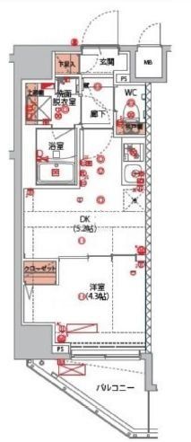 新宿区西早稲田のマンションの間取り