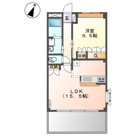 福山市駅家町大字万能倉のアパートの間取り