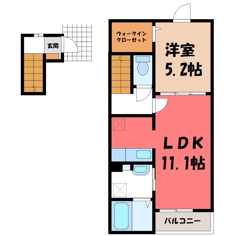 足利市島田町のアパートの間取り