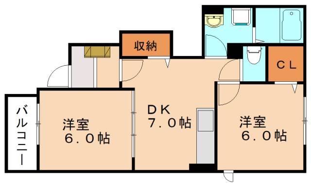 飯塚市横田のアパートの間取り