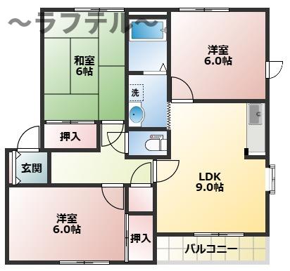 所沢市大字久米のアパートの間取り