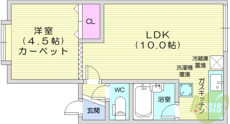 アパートメントワキザカの間取り